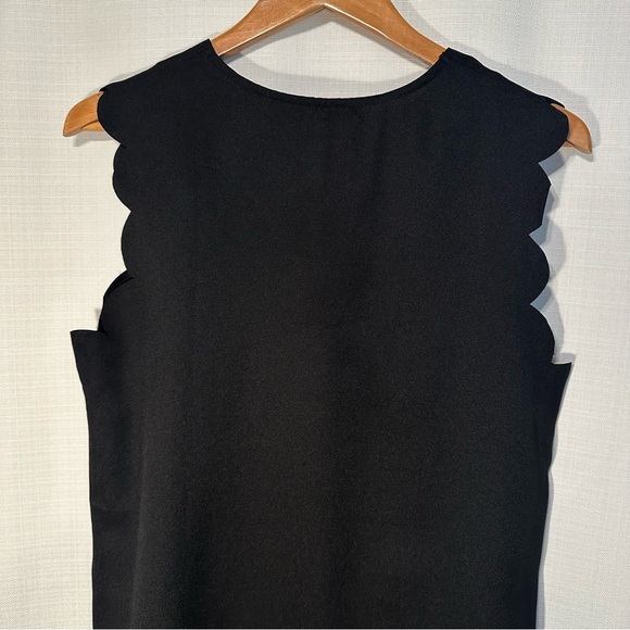 SHEIN Scallop Trim Black Shift Dress Size Medium - Picture 4 of 8